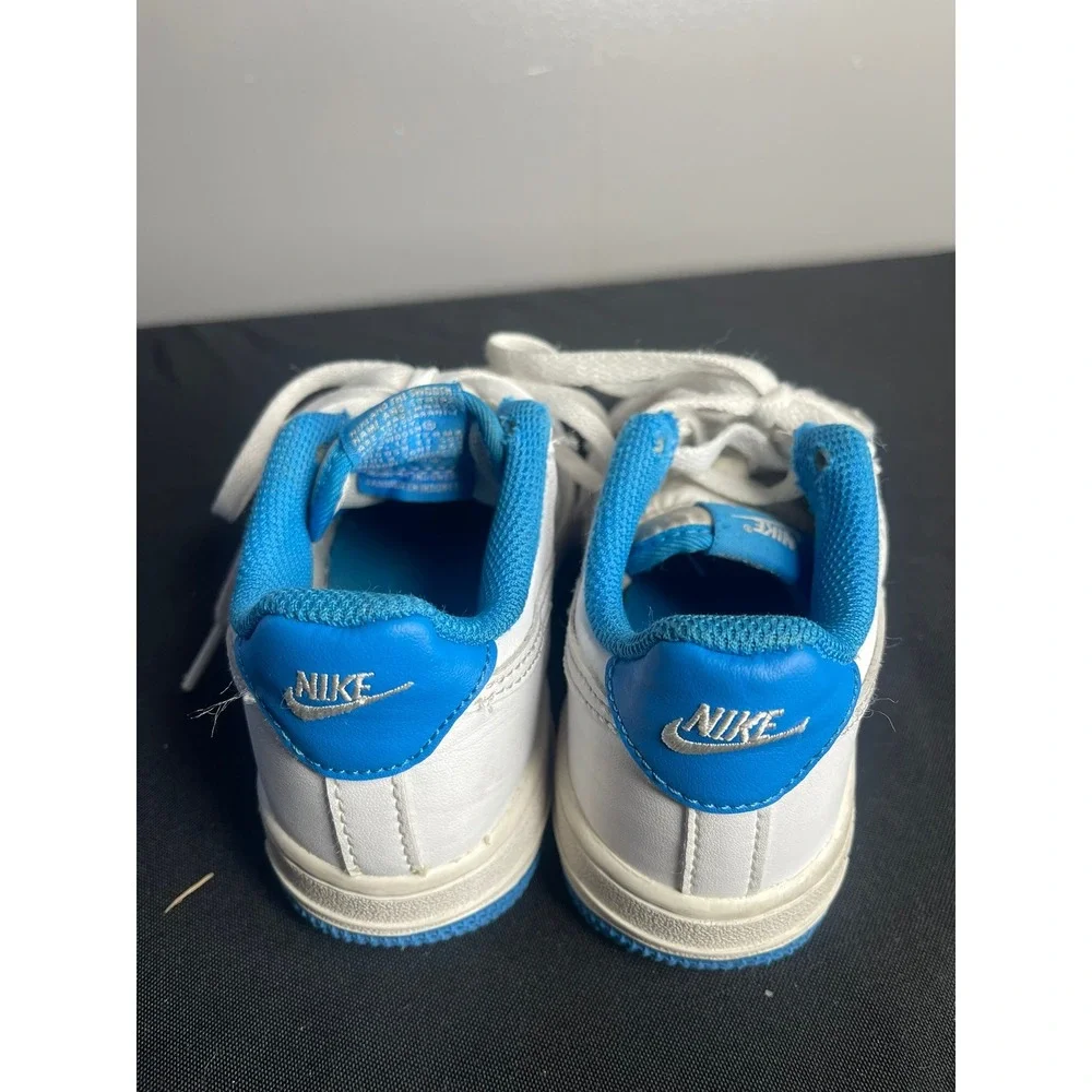 Nike Force 1 Low White University Blue Kids Shoes DV1332-101 Size 12.5C